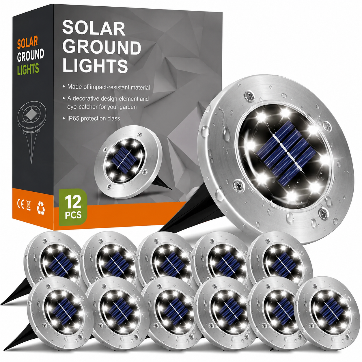 12 pack solar ground lights outdoor