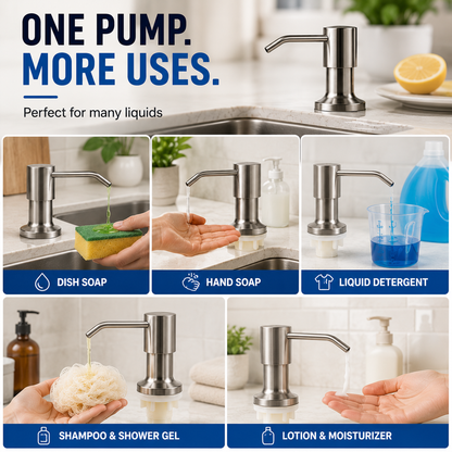 Dish Soap Dispenser for Kitchen Sink (Brushed Nickel)