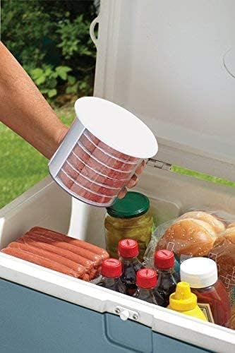 Hamburger Press Patty Maker - Non-Stick Burger Mold Shaper with Freezer Storage Container - 12-Piece Set with 8-Layer Plastic Discs for BBQ Grill.