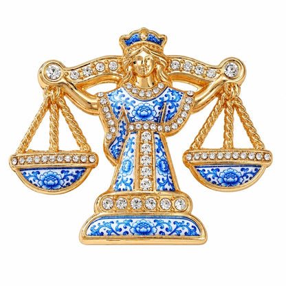 ♈ Luxury Zodiac Enamel Brooch – Colorful Astrology Lapel Pin for Blazers, Coats & Gifts