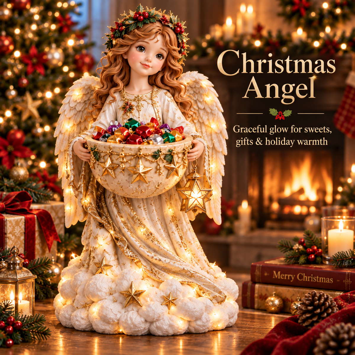🎄 Lighted Christmas Candy Bowl – 5 Festive Character Styles