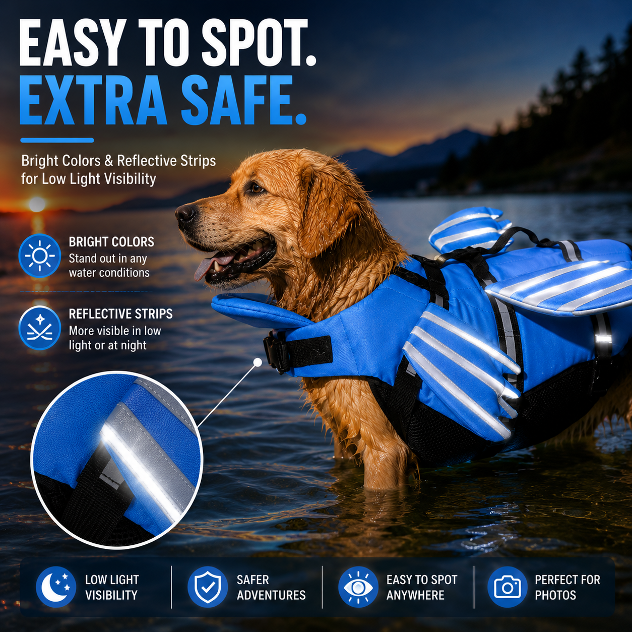 🔥Dog Life Jacket, High Buoyancy Wings Pet Life Vest with Extra Chin Float