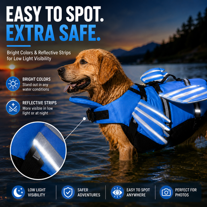 🔥Dog Life Jacket, High Buoyancy Wings Pet Life Vest with Extra Chin Float