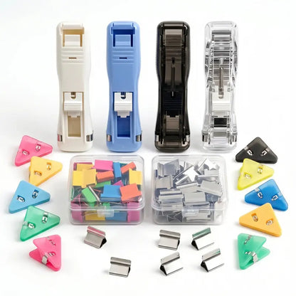 📎4-Pack Refillable Paper Clip Dispenser Set with 110 Assorted Clips