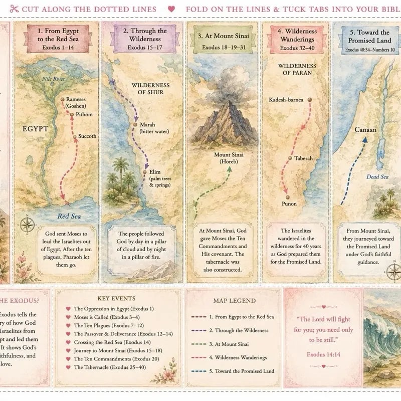 📖✝️Bible Study Tip-In Maps – Visual Scripture Maps for Deeper Bible Study & Journaling