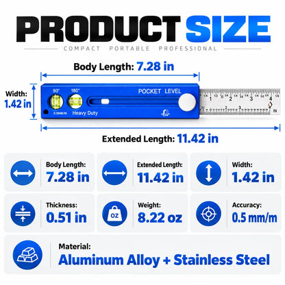 📏Multifunction Measuring Gauge & Level — Measure, Align & Mark with Precision!