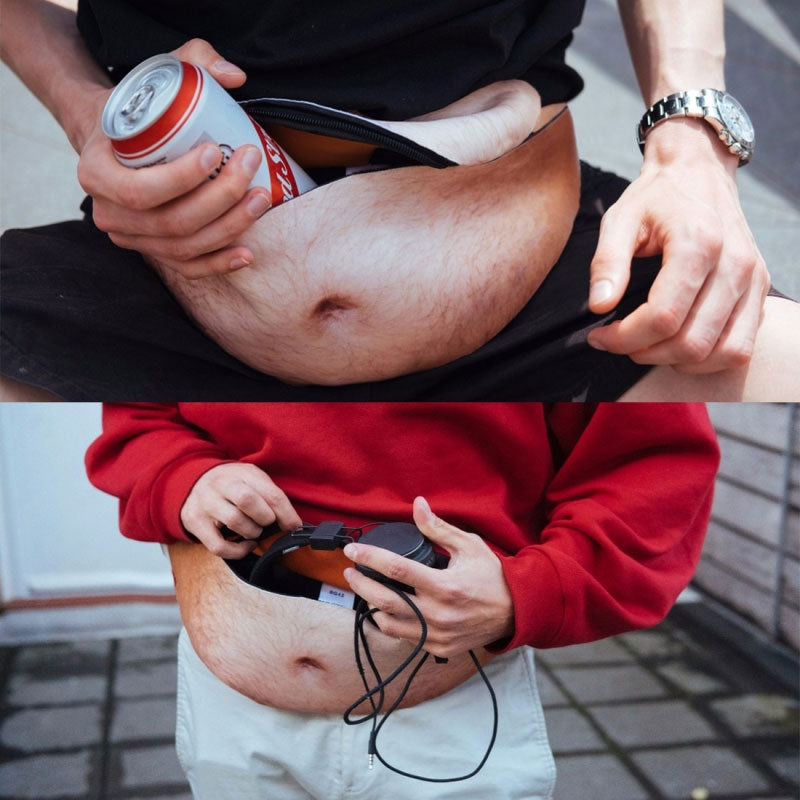 😂 Realistic Belly Waist Bag – Funny Hidden Fanny Pack & Gag Gift