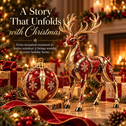 🔥 LAST DAY 50% OFF 🔥 🔴🎄 North Star Reindeer™ — Ornament-to-Reindeer Transforming Christmas Collectible 🦌✨