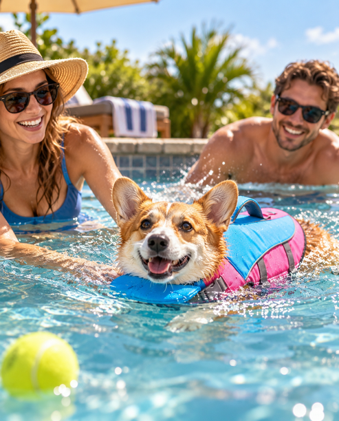 Dog Life Vest – Adjustable Flotation Support for Swimming &amp; Boating