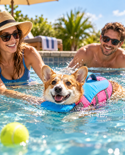 Dog Life Vest – Adjustable Flotation Support for Swimming &amp; Boating