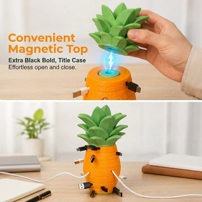 🍍 Pineapple Cable Organizer – Stackable Cord Winder for Desk