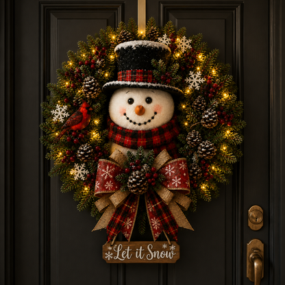 🔥Hot Sale 49% OFF-⛄ Snowman Glow Christmas Wreath