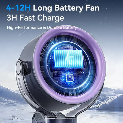 4000mAh Rechargeable Portable Clip on Fan-100-Speed Touch Control, LED Display, 360° Rotate Quiet Turbo Desk Fan, Small Battery Operated USB Fan for Stroller Bed Travel Camping Golf Gym