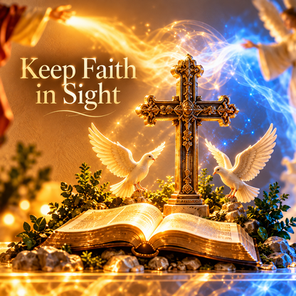 ✝️✨ Divine Light of Faith – 3D Illuminated Jesus & Angel Wall Art with Cross | Christian Home Decor ❤️