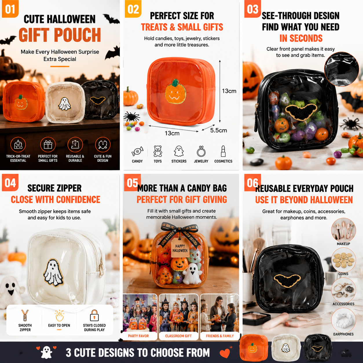Halloween mini pouch feature overview