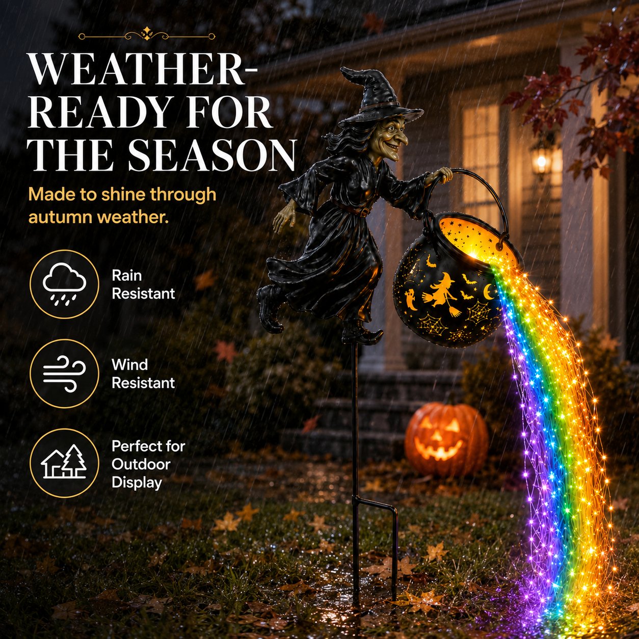 🎃 Halloween Early Bird Sale 🌈 Witch Potion Waterfall Garden Lamp