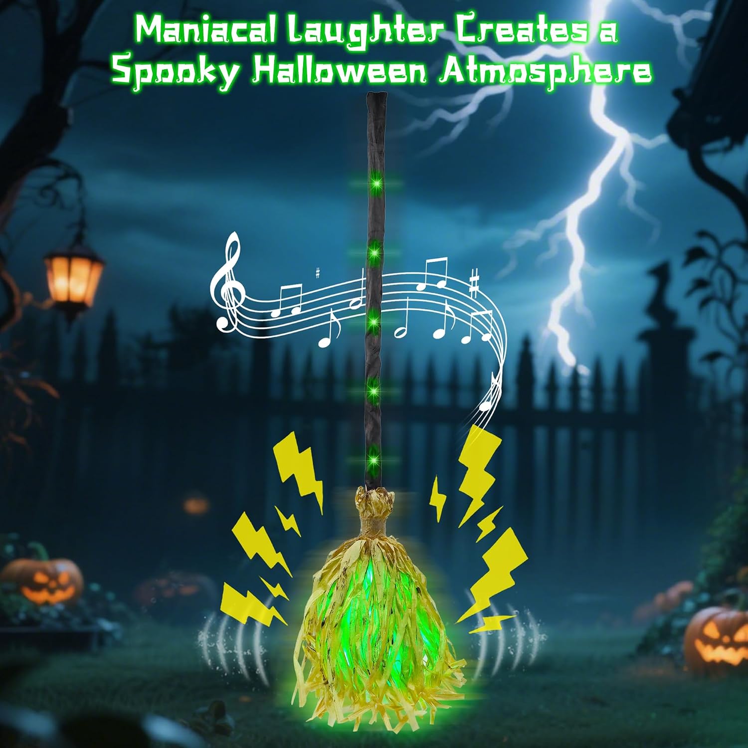 Halloween witch broom spooky laughter sound effect