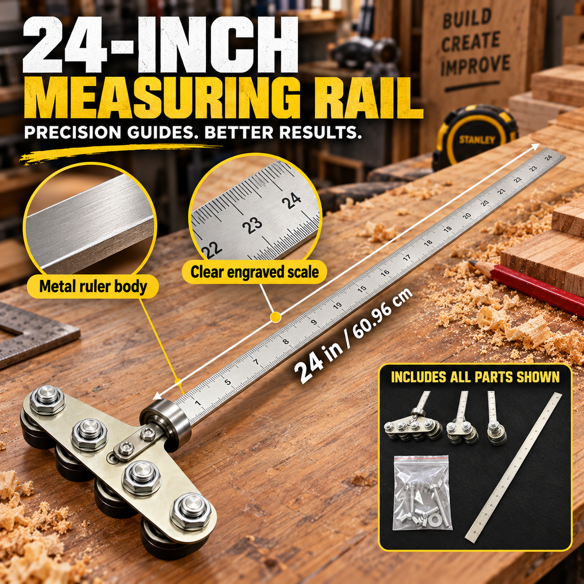 🔩 Essentials for Your Toolbox🔧 Straight-Edge Double Axis 60cm Positioning Calipers
