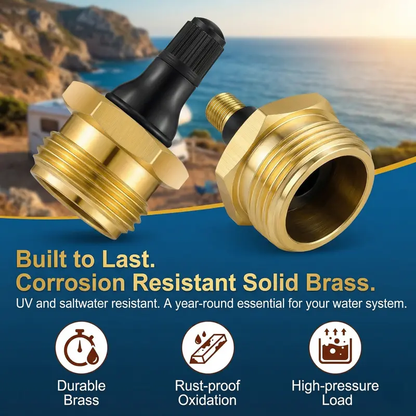 ❄️ Brass RV Winterizing Blowout Plug Adapter – Easy Water Line Winter Prep