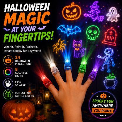 🎃Halloween Projection Finger Lights-Halloween Magic at Your Fingertip