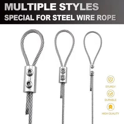 10Pcs Stainless Steel Wire Rope Clamps