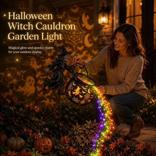 🔥Last Day 49% OFF 🧙‍♀️Halloween Witch Cauldron Garden Light