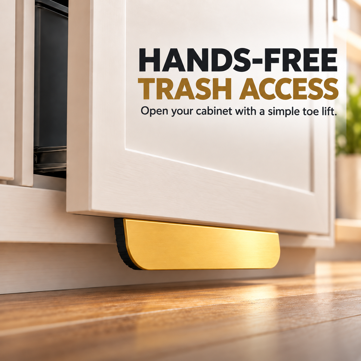 Hands-Free Cabinet Foot Pull – 4″ Aluminum Toe Opener