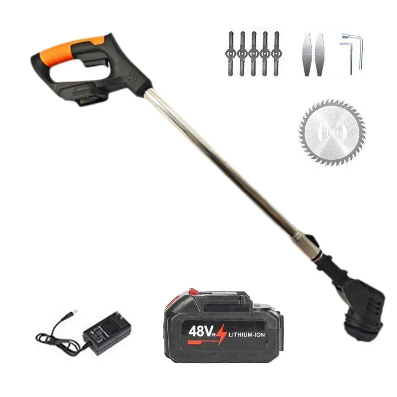 24V Cordless Grass Trimmer – 3-Blade Yard Cutting Tool