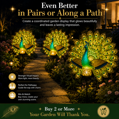 🦚 Solar Peacock Garden Light — Decorative Day & Night Garden Art