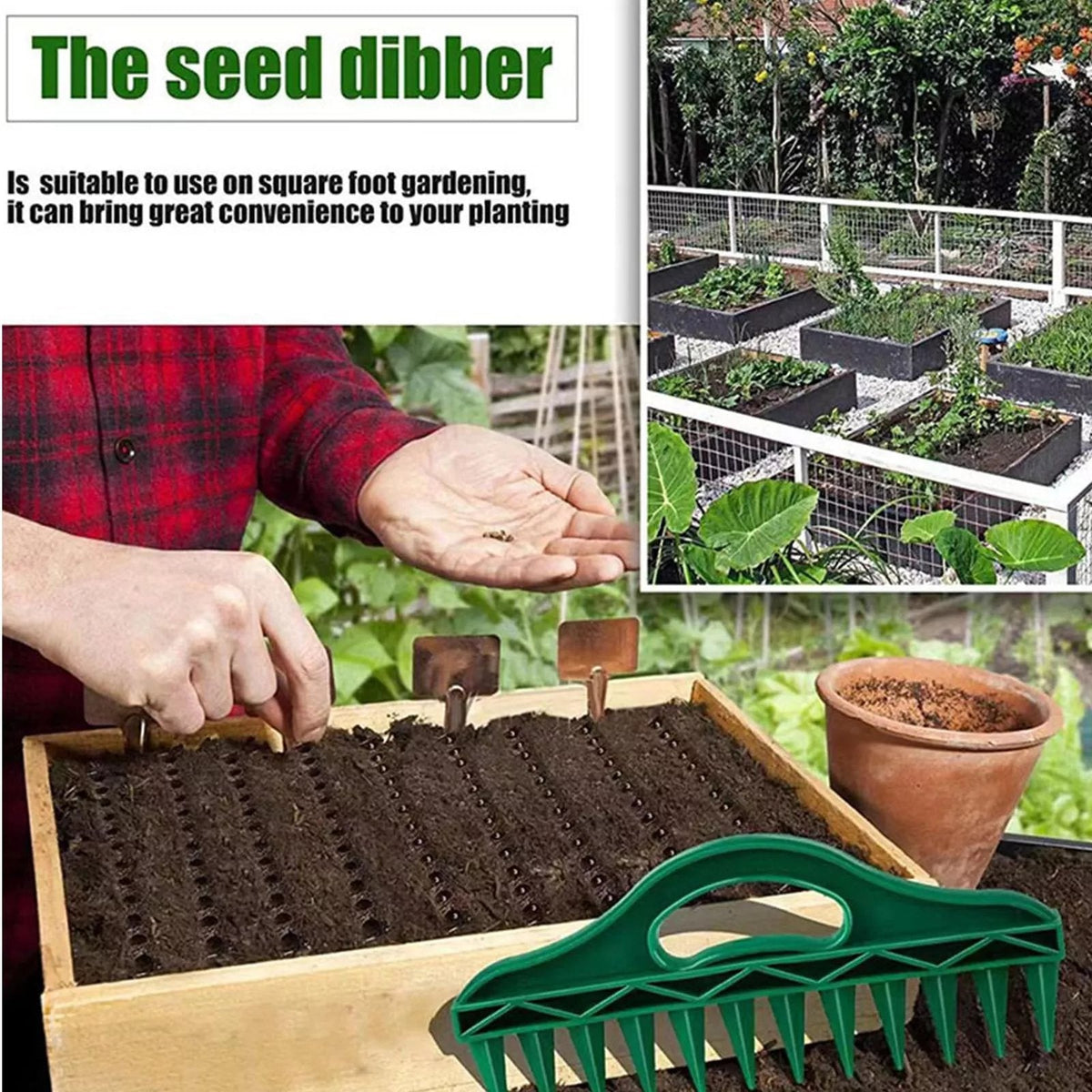 🌱Precision Seed Spacer — 12-Hole Garden Seeder for Perfect Rows