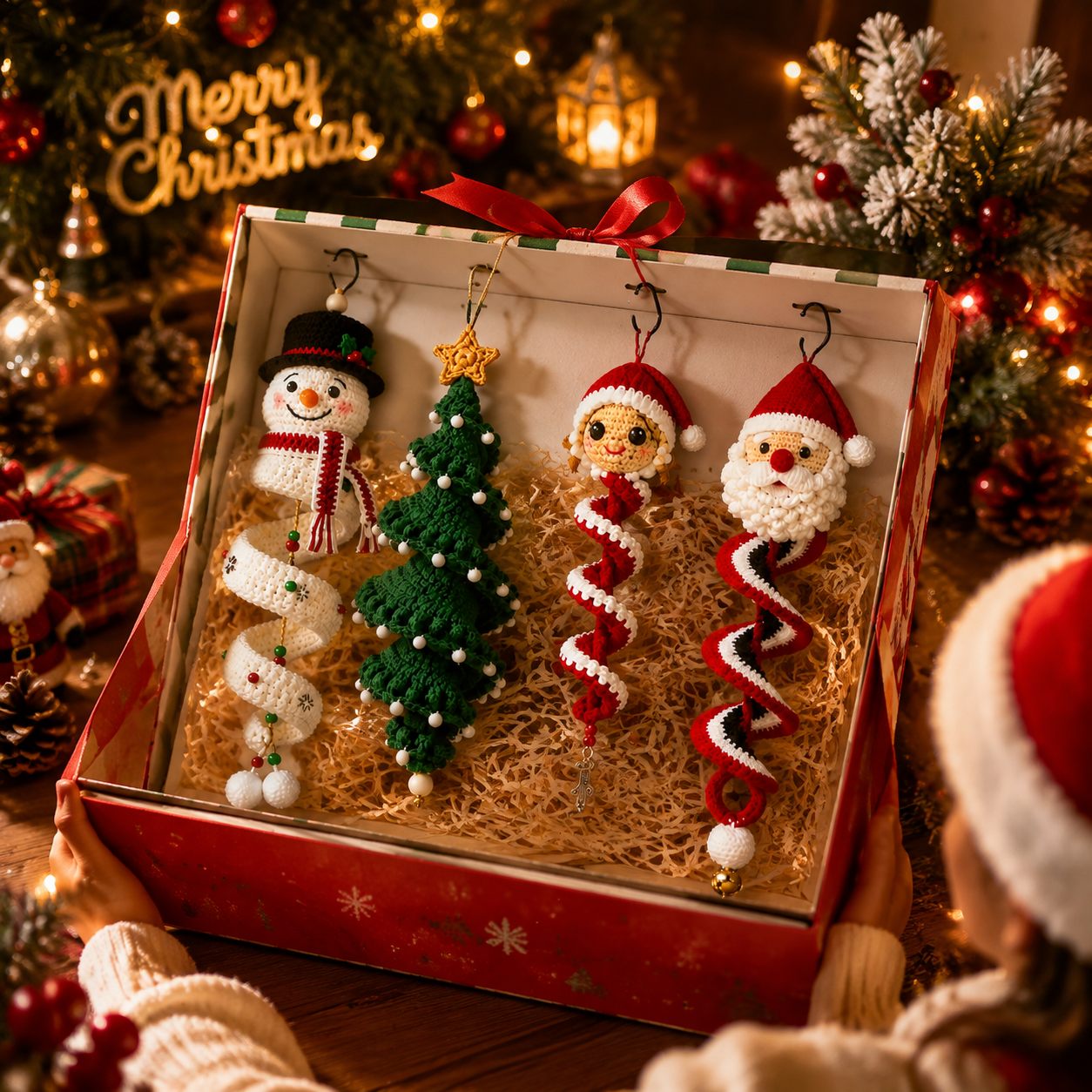 🎄 Handmade Christmas Crochet Ornament Kit - The Perfect DIY Holiday Gift & Decoration