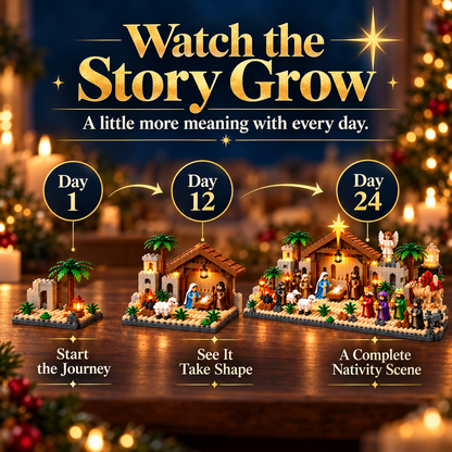 Nativity Advent Calendar – 24-Day Buildable Christmas Nativity Set