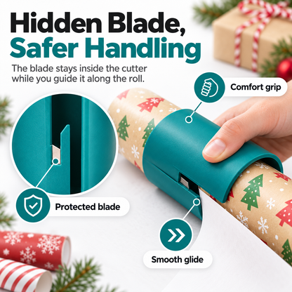 🎁 Wrapping Paper Cutter – Clip, Slide & Cut Straighter