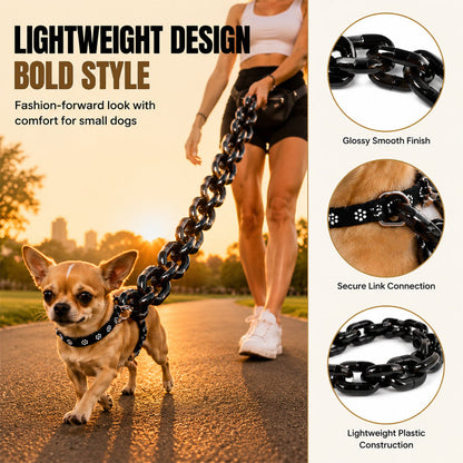 🔗 Oversized Chain-Style Dog Leash – Lightweight Statement Lead for Small Dogs