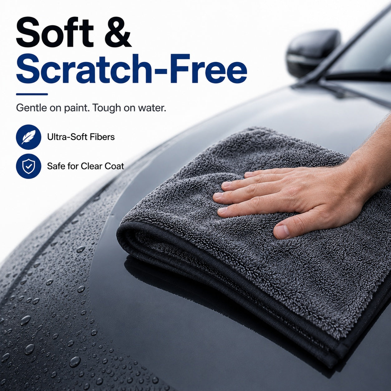 💧 Super Absorbent Microfiber Car Drying Towel – Streak-Free & Scratch-Free