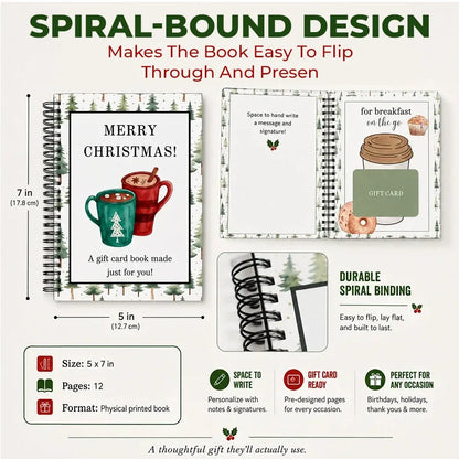 🔥 Christmas Gift Card Book – 12 Gift Card Pages & Personal Message Holder