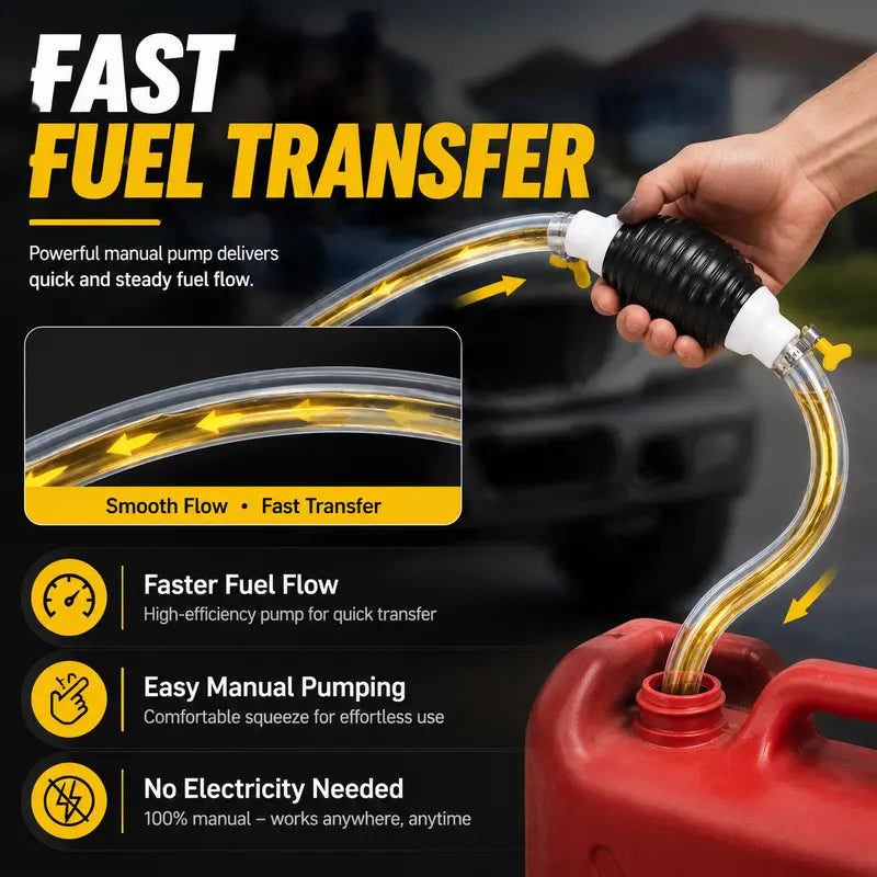⛽Manual Siphon Pump Kit with 119.1 Inch Hose