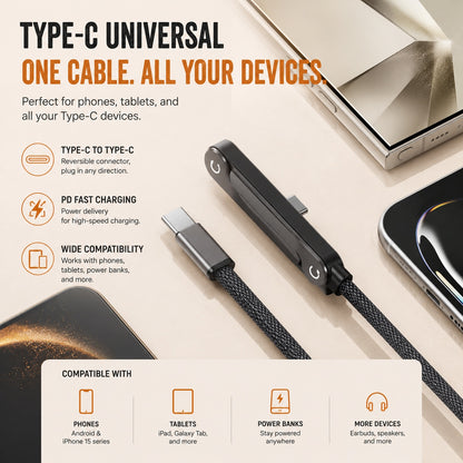 ⚡ USB-C Charging Cable with Built-In Phone Stand – Charge, Watch & Play