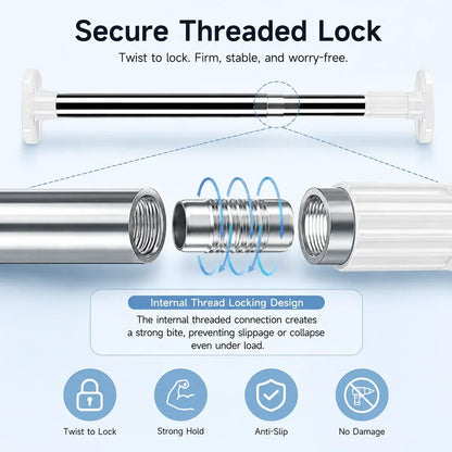 ✨Drill-Free Adjustable Tension Rod – No Drilling, No Damage