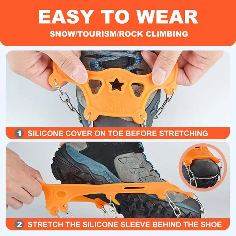 8-Spike Ice Cleats for Shoes & Boots – Slip-On Winter Traction Grips ❄️
