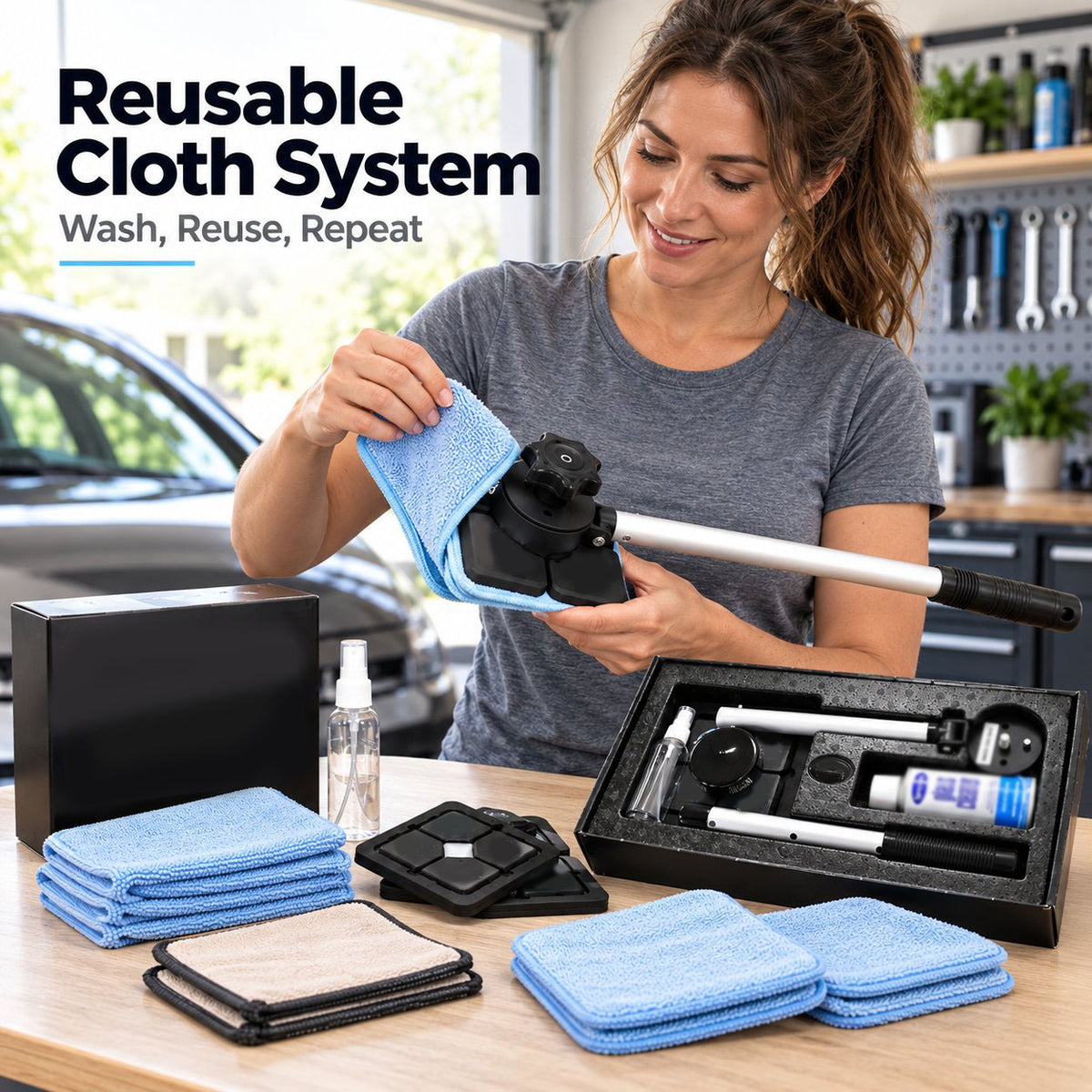 Dual Magnetic Car Windshield Cleaner | Streak-Free Auto Glass Cleaning Kit