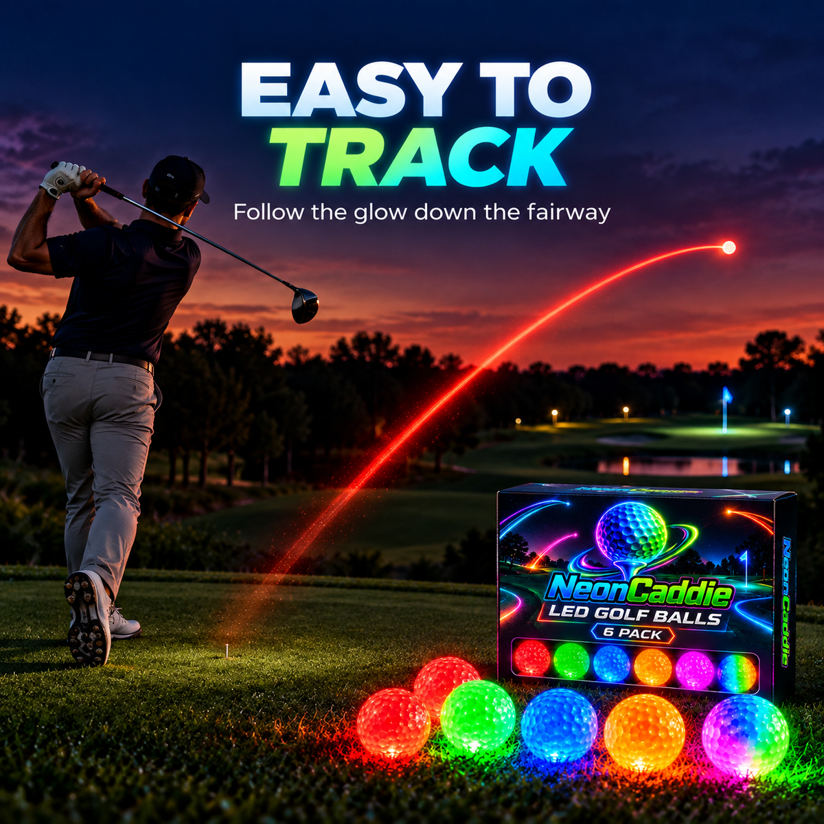 ✨ Impact-Activated LED Golf Balls – Light Up Your Evening Round