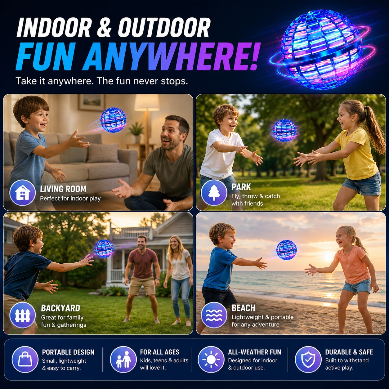 Flying Orb Ball – The Magic LED Boomerang Toy Everyone Loves