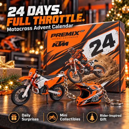 24 Days of Moto – Motocross Advent Calendar with Mini Bike & Helmet Keychains