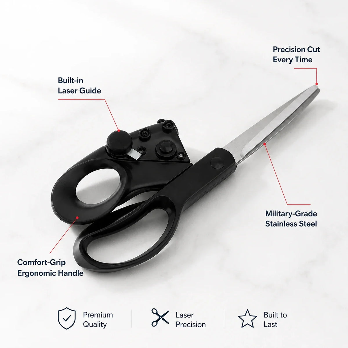 Laser-Guided Precision Scissors ✂️ See Your Cutting Line Before You Cut