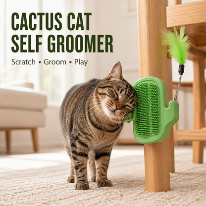 🐱3-in-1 Soft Plastic Cat Corner Groomer with Catnip