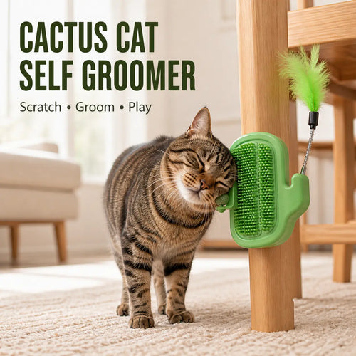 🐱3-in-1 Soft Plastic Cat Corner Groomer with Catnip