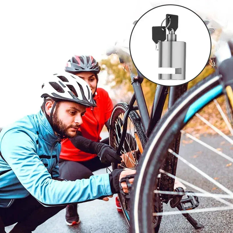 Push-to-lock silver disc brake lock - product image 8