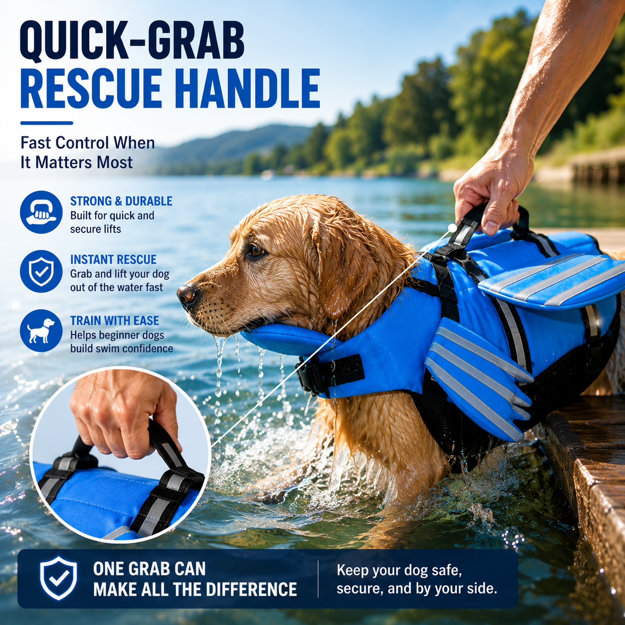 🔥Dog Life Jacket, High Buoyancy Wings Pet Life Vest with Extra Chin Float