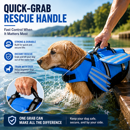 🔥Dog Life Jacket, High Buoyancy Wings Pet Life Vest with Extra Chin Float